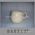 Dual Mould Camber Shape Cream Colored Porcelain Stoneware Coffee Mug